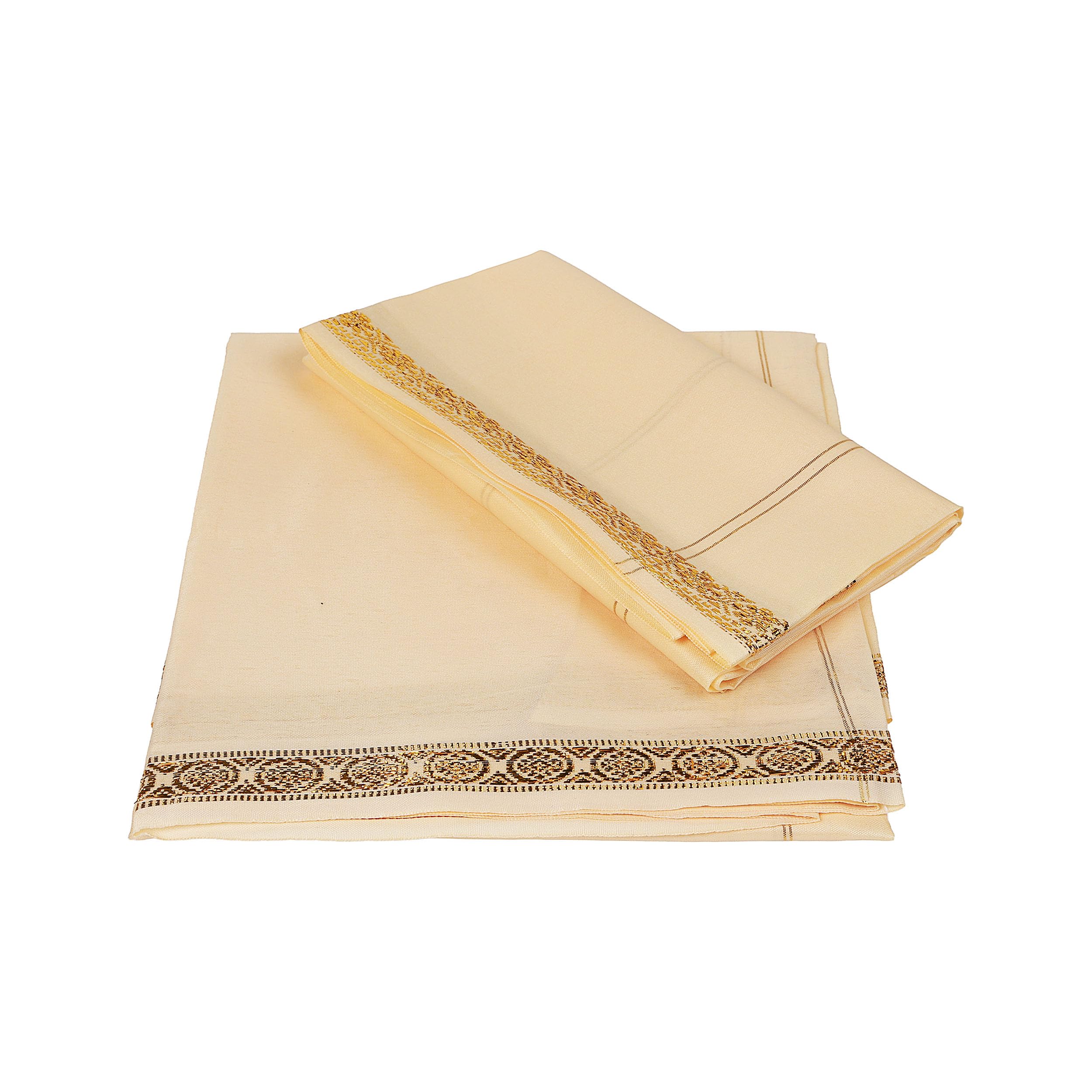 Men’s Unstitched Jari Dhoti Set For Wedding, Pooja And Traditional Function Use It, (Guest Gift Dhoti Set) [Size - Free, 4+2 Meter]-image-48