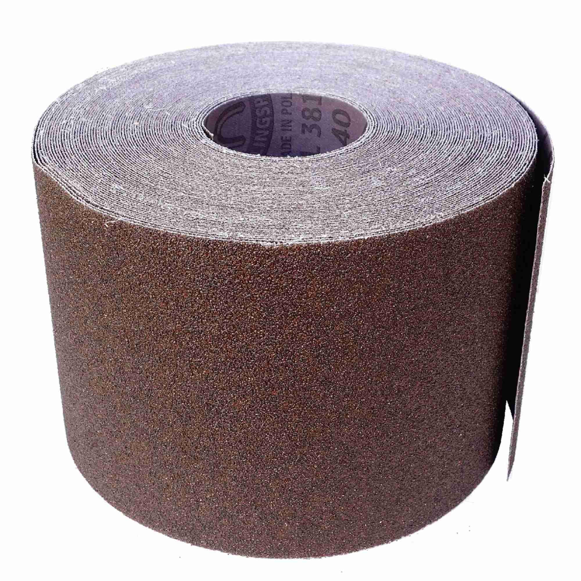 KL381J Rotolo abrasivo | Larghezza 150 mm | Tessuto abrasivo flessibile per legno e metallo | Levigatura manuale e meccanica | Grana e lunghezza selezionabili (P100, Lunghezza: 25 m)