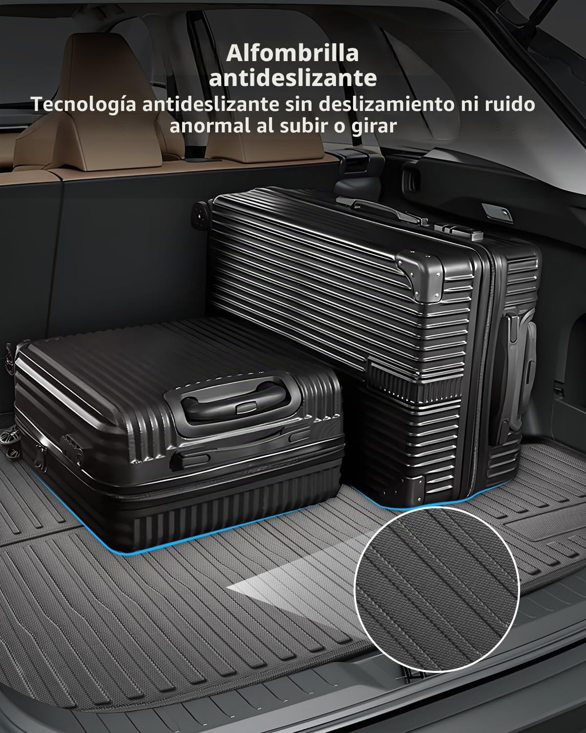 Alfombrillas Maletero para Toyota RAV4 XA50 2025 2024 2023 2022 2021 2020 2019, TPE Alfombras Maletero RAV4 Hybrid Original con Borde Elevado, Antideslizante e Impermeable Accesorios