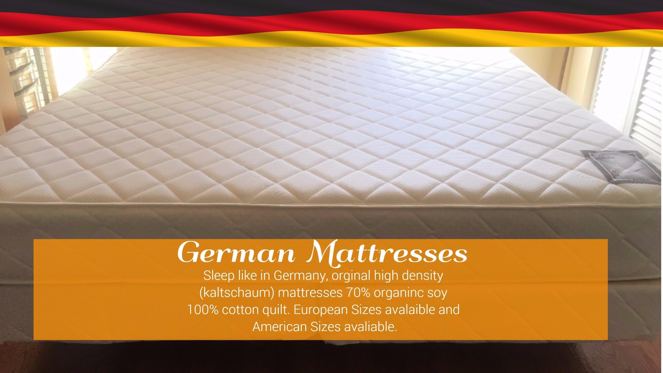 German Mattress Soft to Firm high Density European Size | American Size | Boat | Recreational Vehicle | and More! Made to Order MATTRESSES