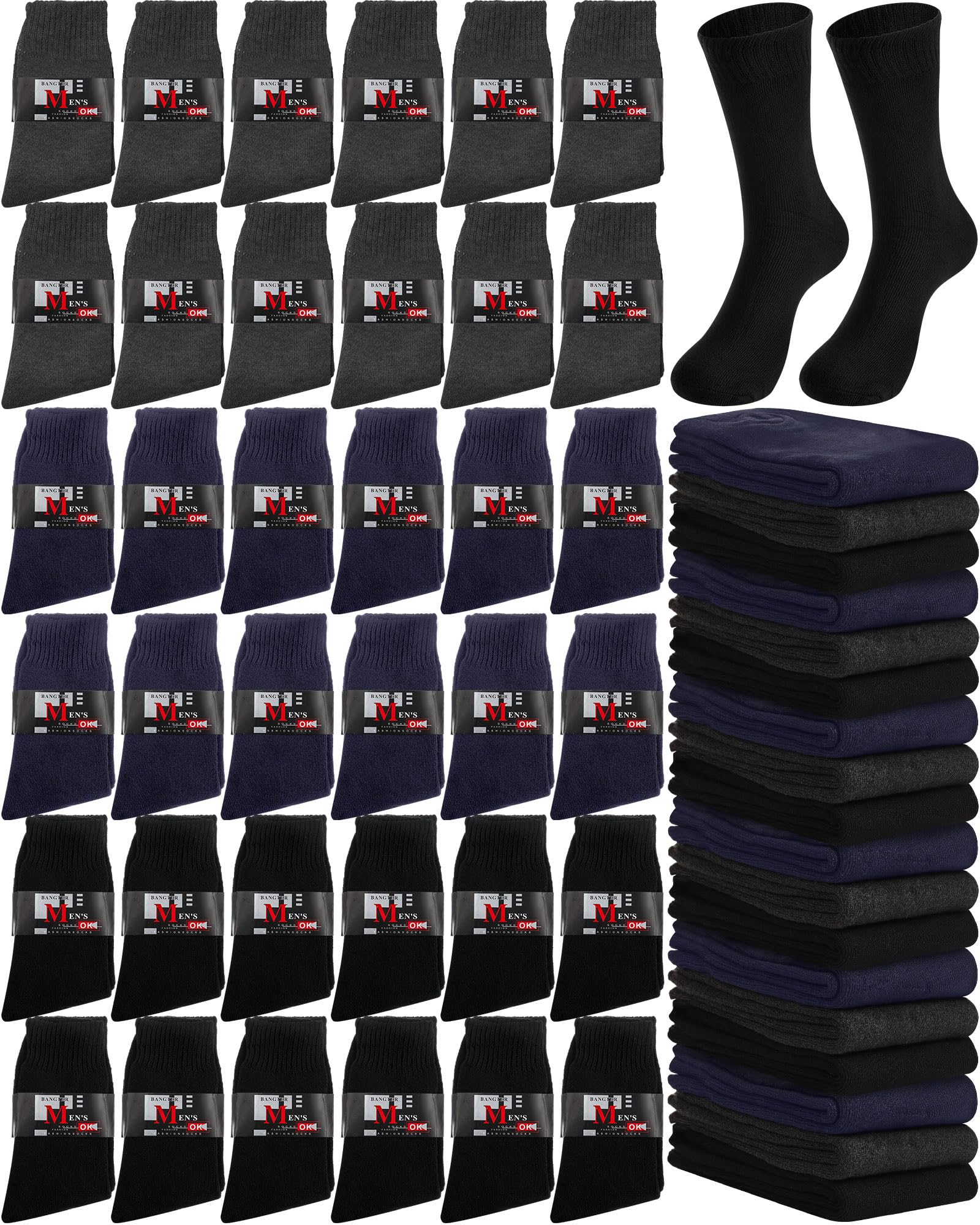 Toulite 60 pares de calcetines térmicos de invierno para hombre, cálidos, gruesos, acogedores, para invierno, senderismo, hombres y mujeres, cuidado sin hogar