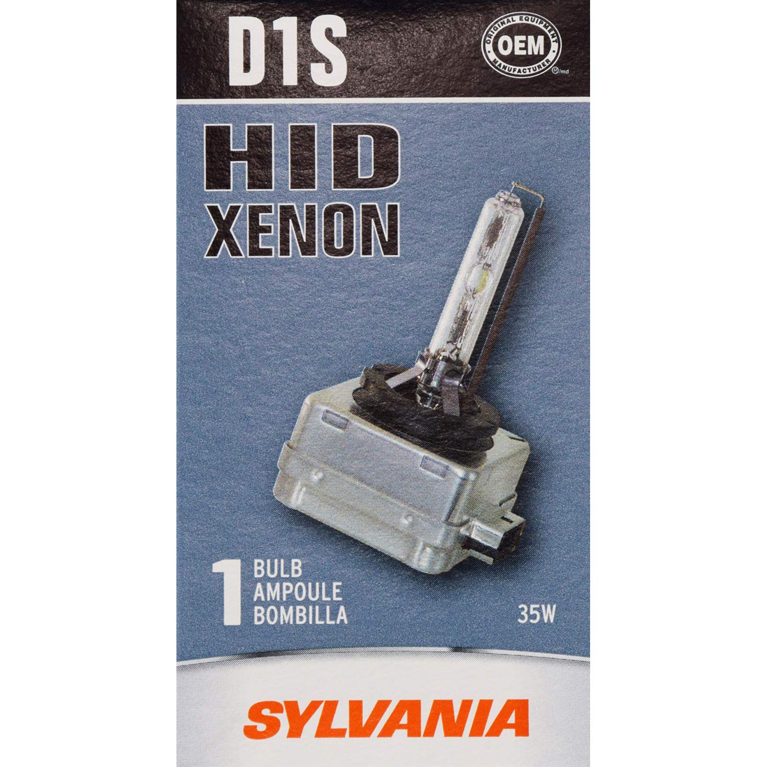 SYLVANIA - D1S Basic HID (High Intensity Discharge) Headlight Bulb - High Performance Bright, White, and Durable Lamp (Contains 1 Bulb)