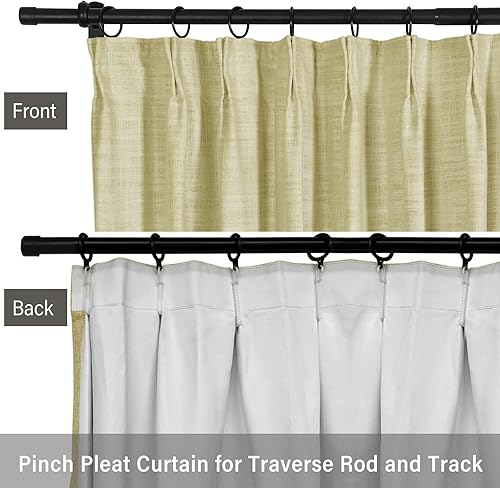 Miniatura 3 de Frelement Paneles de cortinas plisadas de lino para puertas correderas con aislamiento térmico y aislamiento térmico 120 pulgadas de ancho x 96