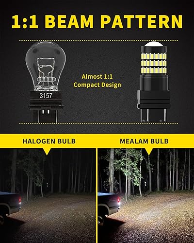 Miniatura 4 de 3156 3157 3057 3056 4157 4057 T25 Bombillas LED blancas de xenón, 300% de brillo, iluminación de 360 grados, 57 chips SMD para automóvil, luz de