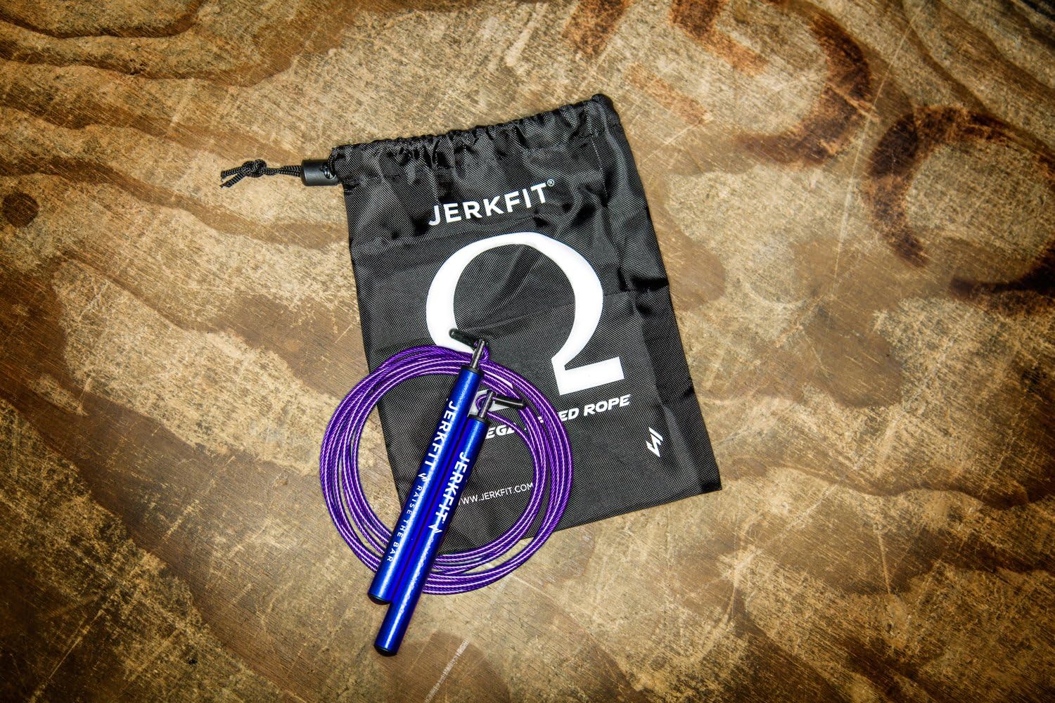 JerkFit Omega Speed Rope, Ultra Fast Jump Rope for Cross Training, WODs, Boxing MMA Training, Fully Adjustable Without Tools, Comes with Carry Bag