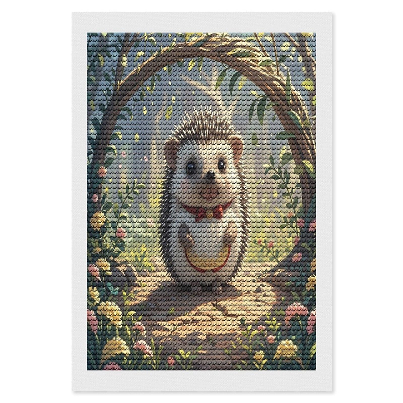FekiLoot Lovely Hedgehog Diamond Painting Kits for Beginners DIY Diamond Art Kits for Adults Full Drill Round Diamond Dot Gem Art Painting Fun DIY Crafts for Home Kitchen Wall Decor Gift 8"x12"