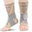 INDEEMAX Ankle Brace for Women & Men, Ankle Compression Sleeve Support Copper Infused Ankle Brace for Sprained Ankle, Plantar Fasciitis Sports, Achilles Tendonitis Pain Relief, Skin Silver, M