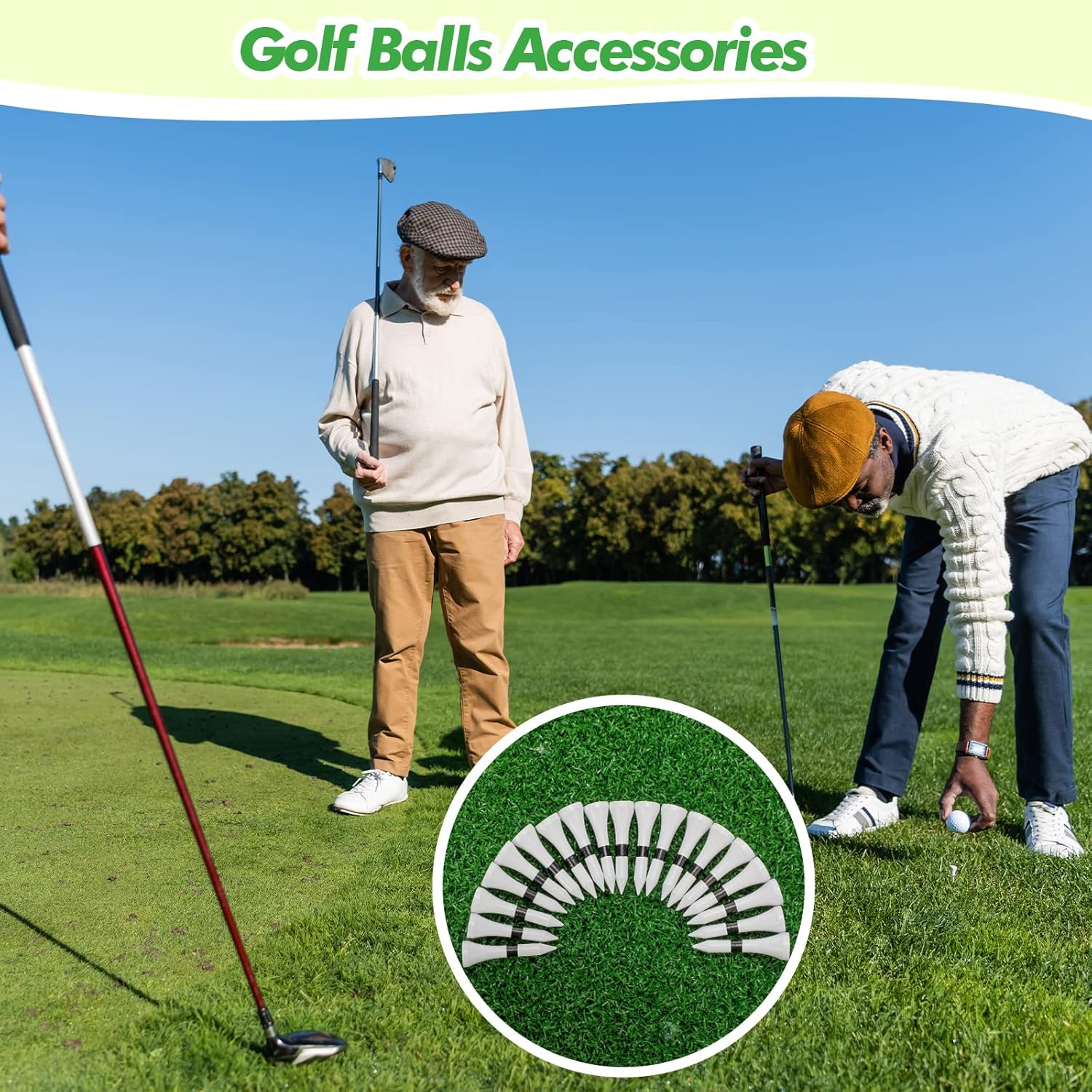 Mudder 600 Pack Golf Tees Bulk Wooden Golf Tees Multicolor Wood for Men Balls Accessories