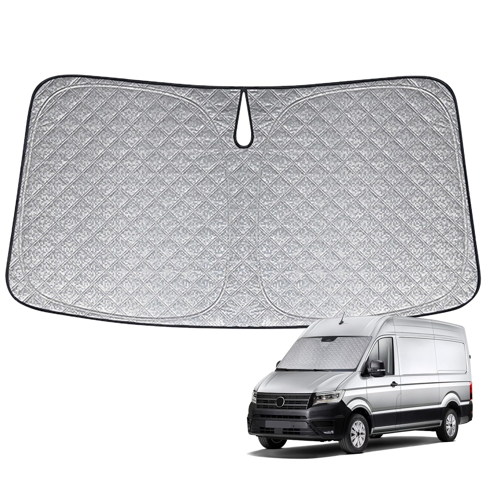 Osłona przeciwsłoneczna na przednią szybę samochodu, zamiennik do VW Crafter 2017-2026, ochrona przed słońcem, ochrona przed słońcem, ochrona przed promieniowaniem UV, odblaskowa ochrona przed kurzem