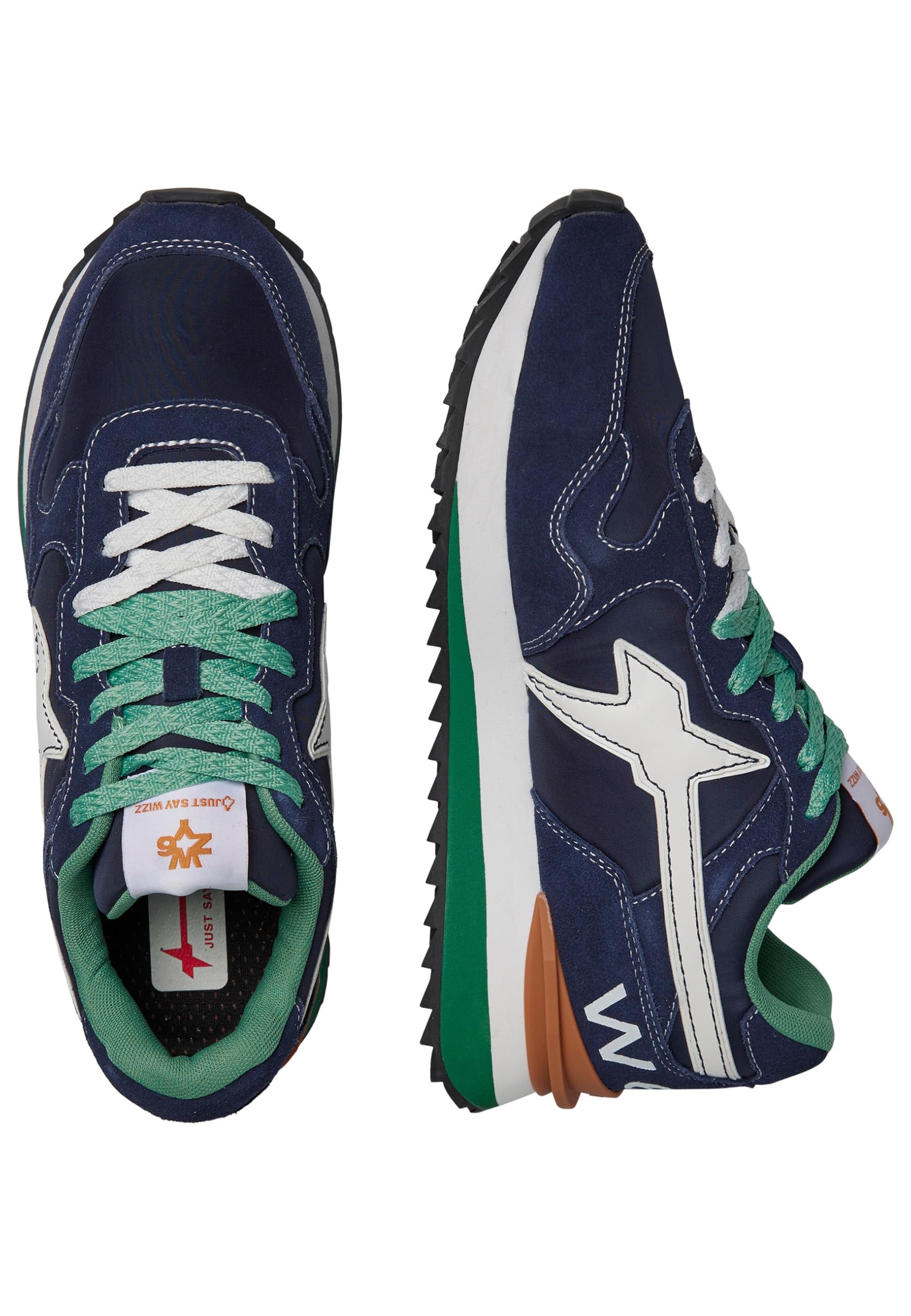 Yak-M. Suede/Nylon Logo Navy-White