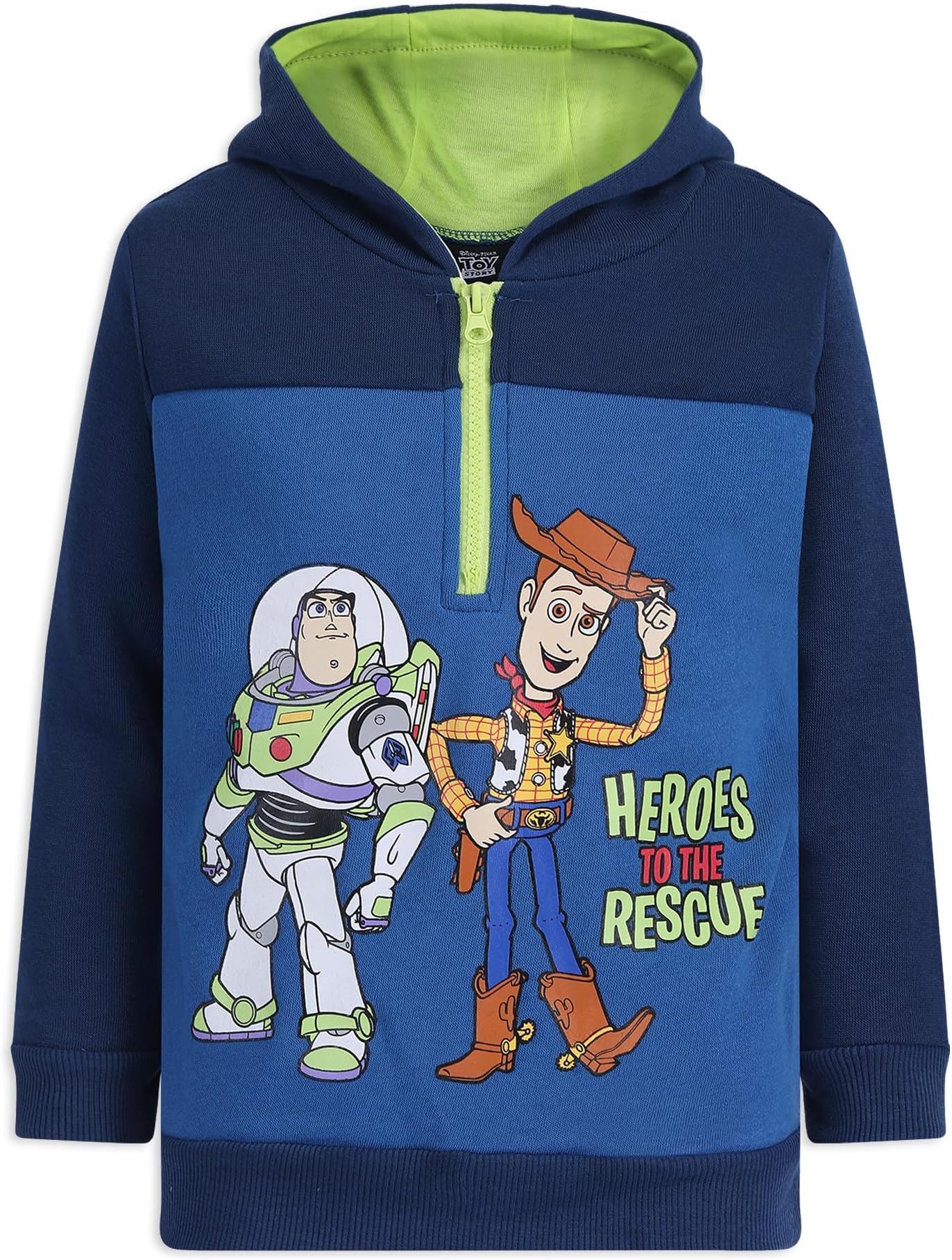 Disney Toy Story Boys Half Zip Up Hoodie for Toddler and Little Kids โ Blue/Navy