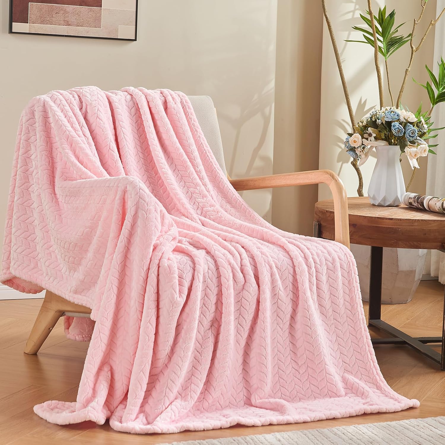 inhand Fleece Throw Blanket, Super Soft Fuzzy Blanket for