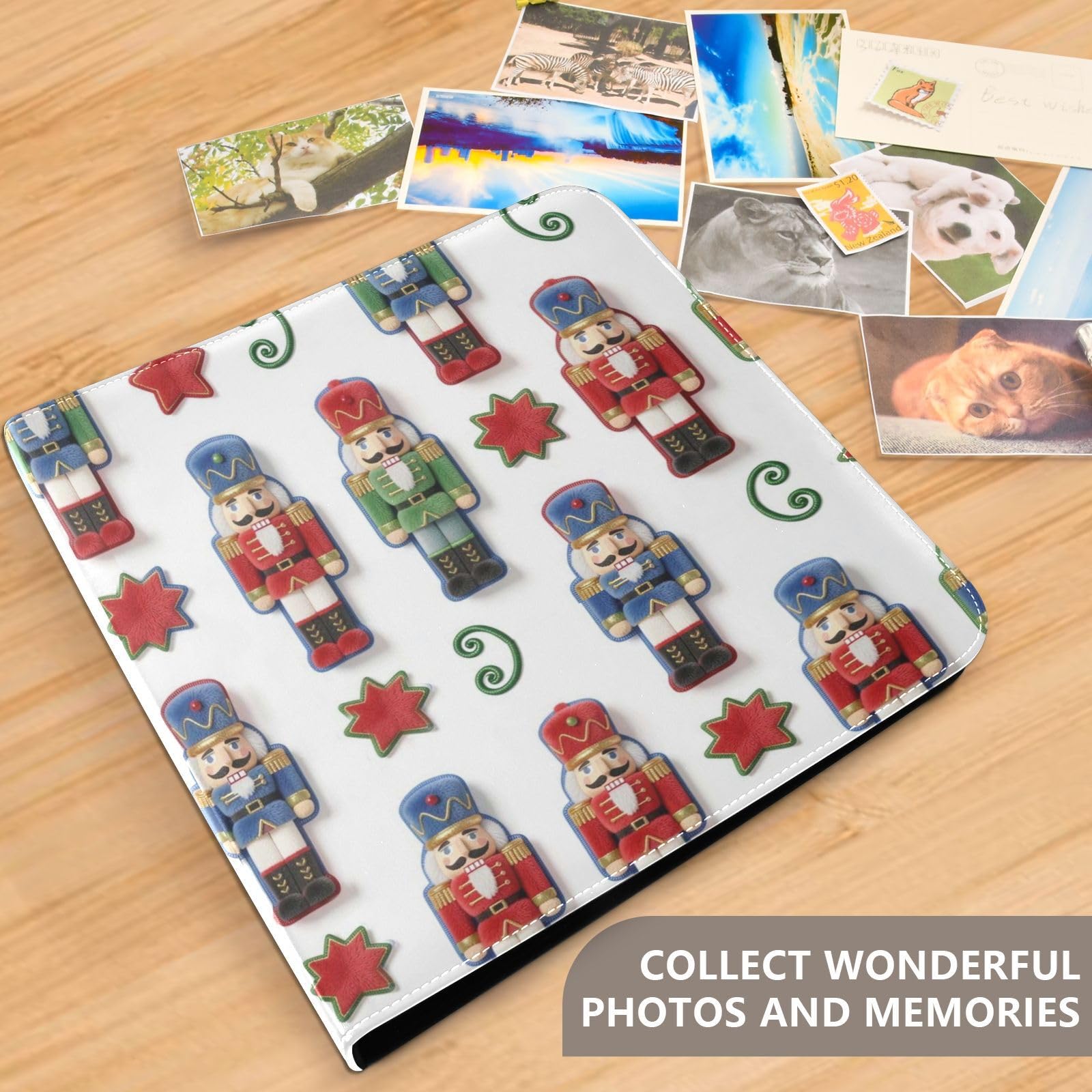 Dziadki do orzechów żołnierze zimowy album do scrapbookingu ze skóry PU