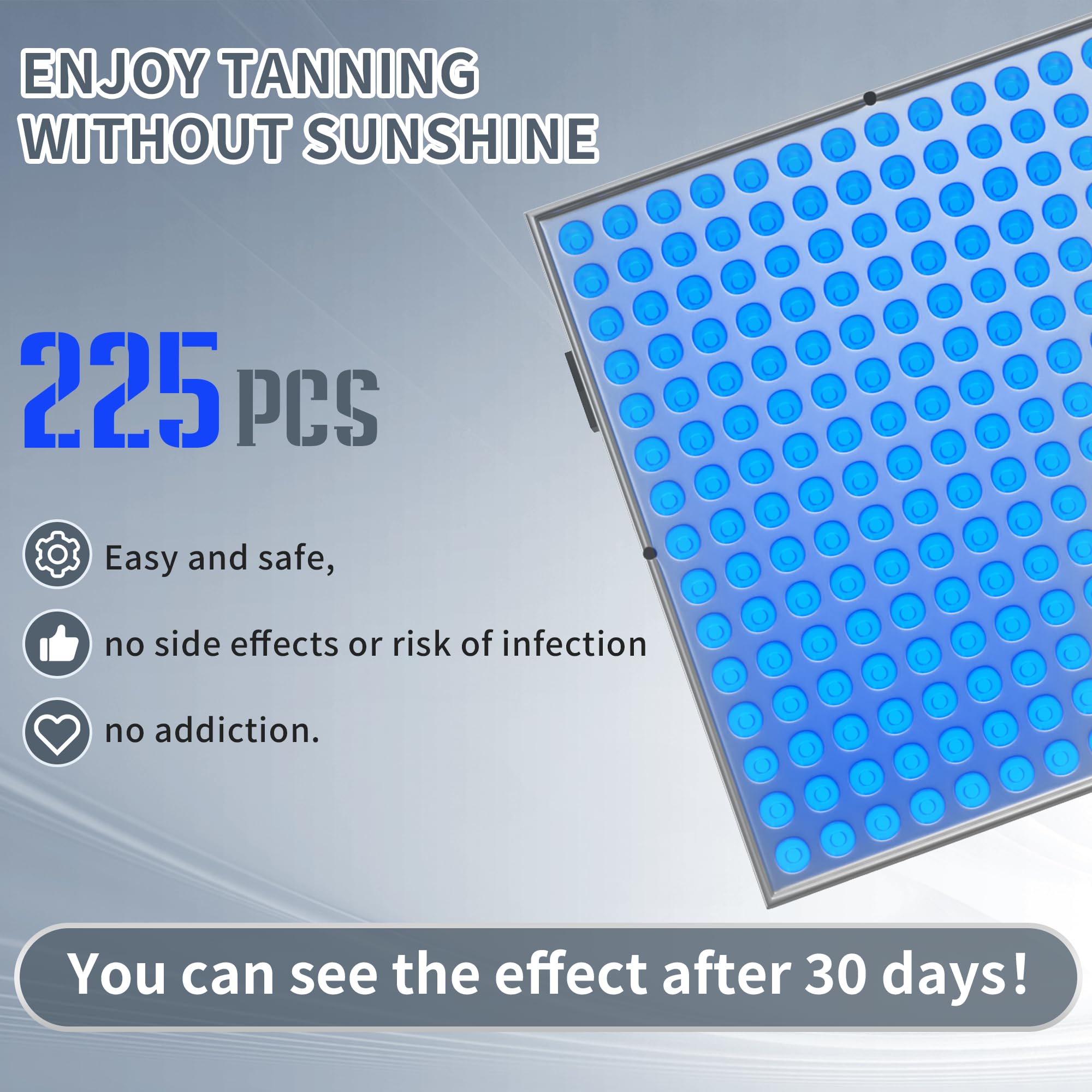 Bräunungslampe für Zuhause,225PCS 460NM Solarium Für Zuhause,Gesichtssolarium Faltbares Seinstellbares Ständer Und Aufhängbare Haken,Gesichtsbräuner Solarium Für Zuhause Für Körper&Gesicht