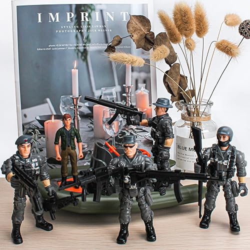 Miniatura 5 de 6 piezas de juguetes submarinos del ejército para niños soldados, figuras de acción para niños, soldados de juguete del ejército, figuras para niños