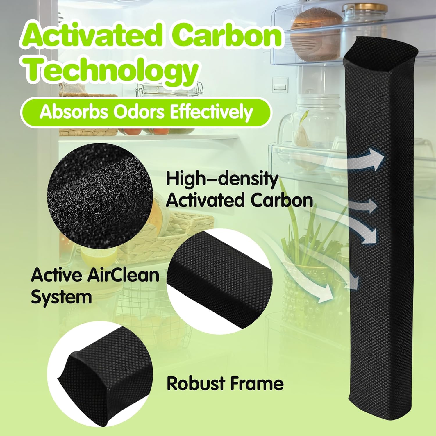 7236280 Active Air-Clean Filter Compatible with Miele Refrigerator, 4-Pack Odor-Absorbing Activated Carbon Filter