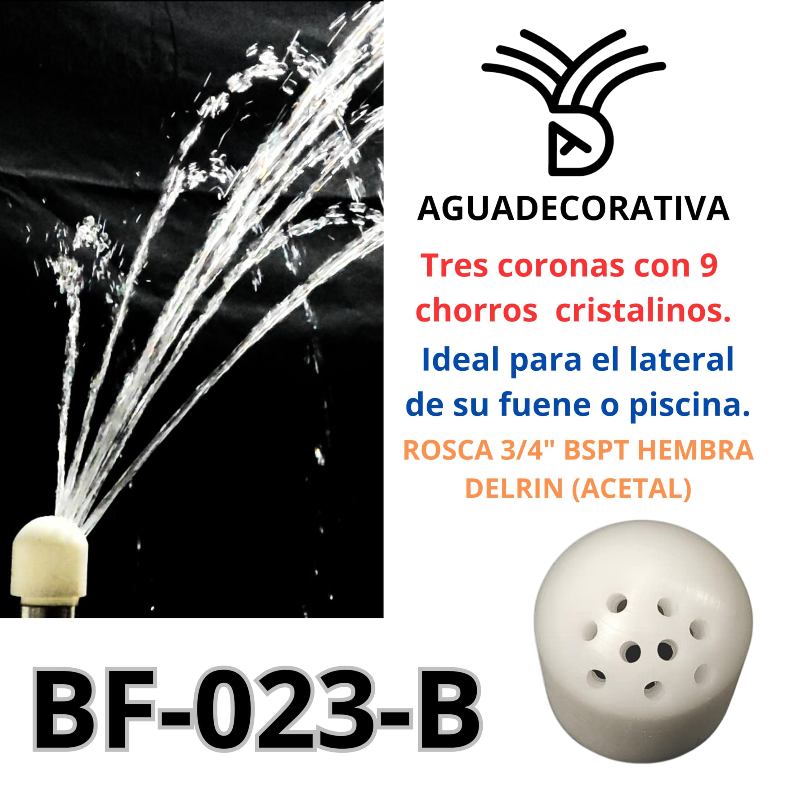 Boquilla para Fuentes de Jardín de Chorros Cristalinos Laterales Arco Iris 3/4" Bspt Hembra Toberas Caños Tobera Ornamental (BF-023-B)