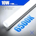 Barrina (6 Pack) T5 LED Shop Light, 2FT, 6500K (Super Bright White), Utility Shop Light, Ceiling and Under Cabinet Light, Corded Electric with Built-in ON/Off Switch