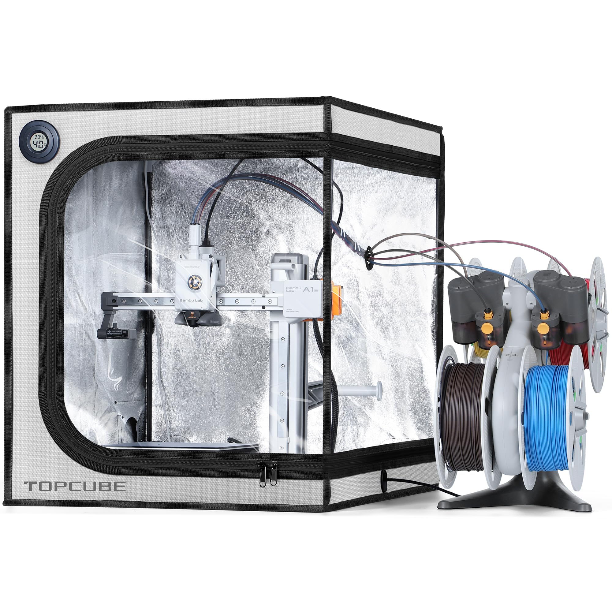 TopCube 3D Printer Enclosure for Bambu Lab A1 Mini, Enclosure Large Size Fireproof Dustproof Tent Constant Temperature Protective Cover-picture-31