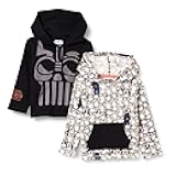 Disney | Marvel | Star Wars Boys and Toddlers' Lightweight Hooded Long-Sleeve T-Shirts, Pack of 2