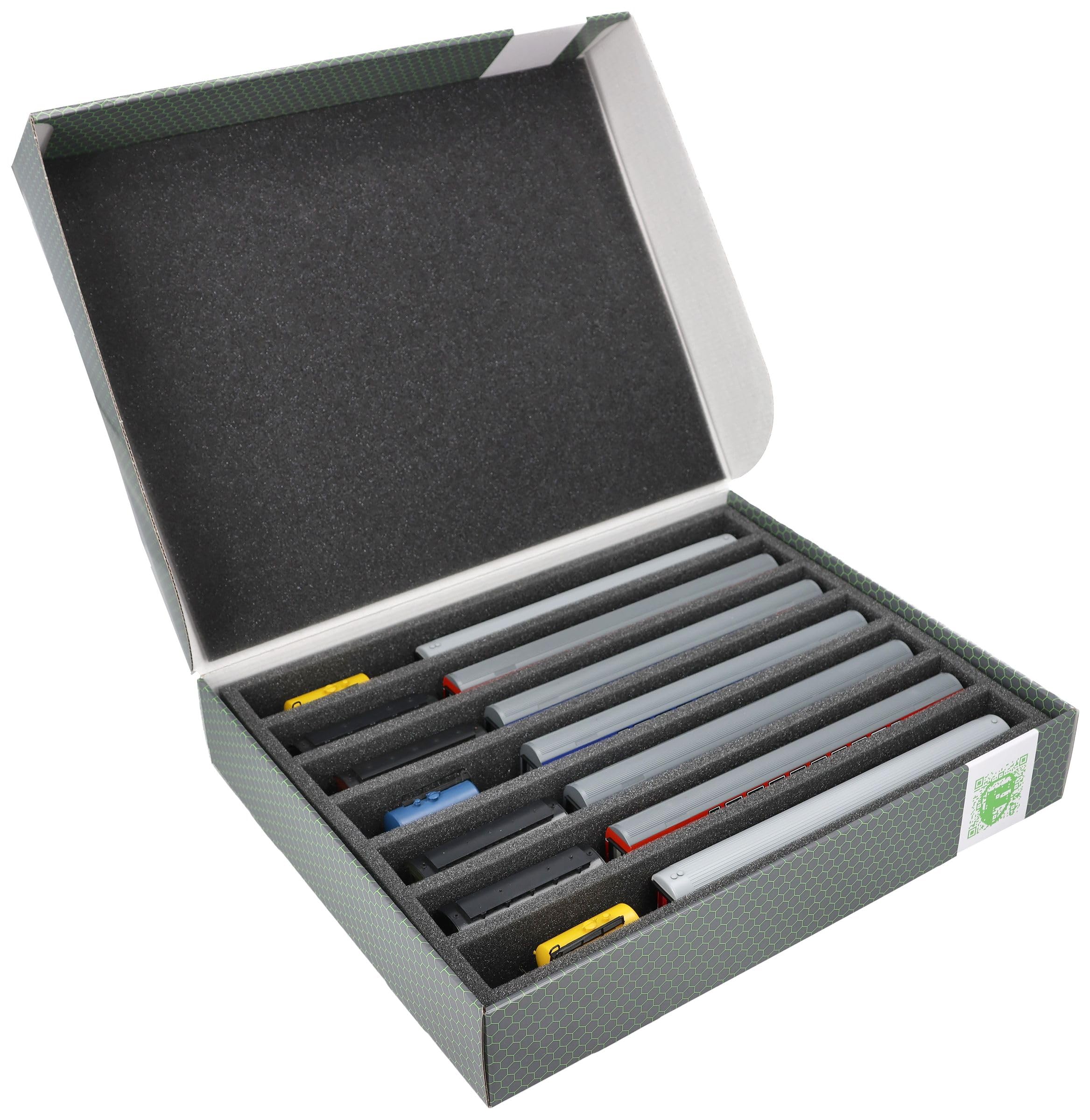 Feldherr FSLB055P10 - Opbergdoos FSLB055 voor modelspoorlocomotieven, wagons en rollend materieel - 4 stappen (Karton, Plastic, Schuim Feldherr FSLB055P10 - Opbergdoos FSLB055 voor modelspoorlocomotieven, wagons en rollend materieel - 4 stappen (Karton, Plastic, Schuim