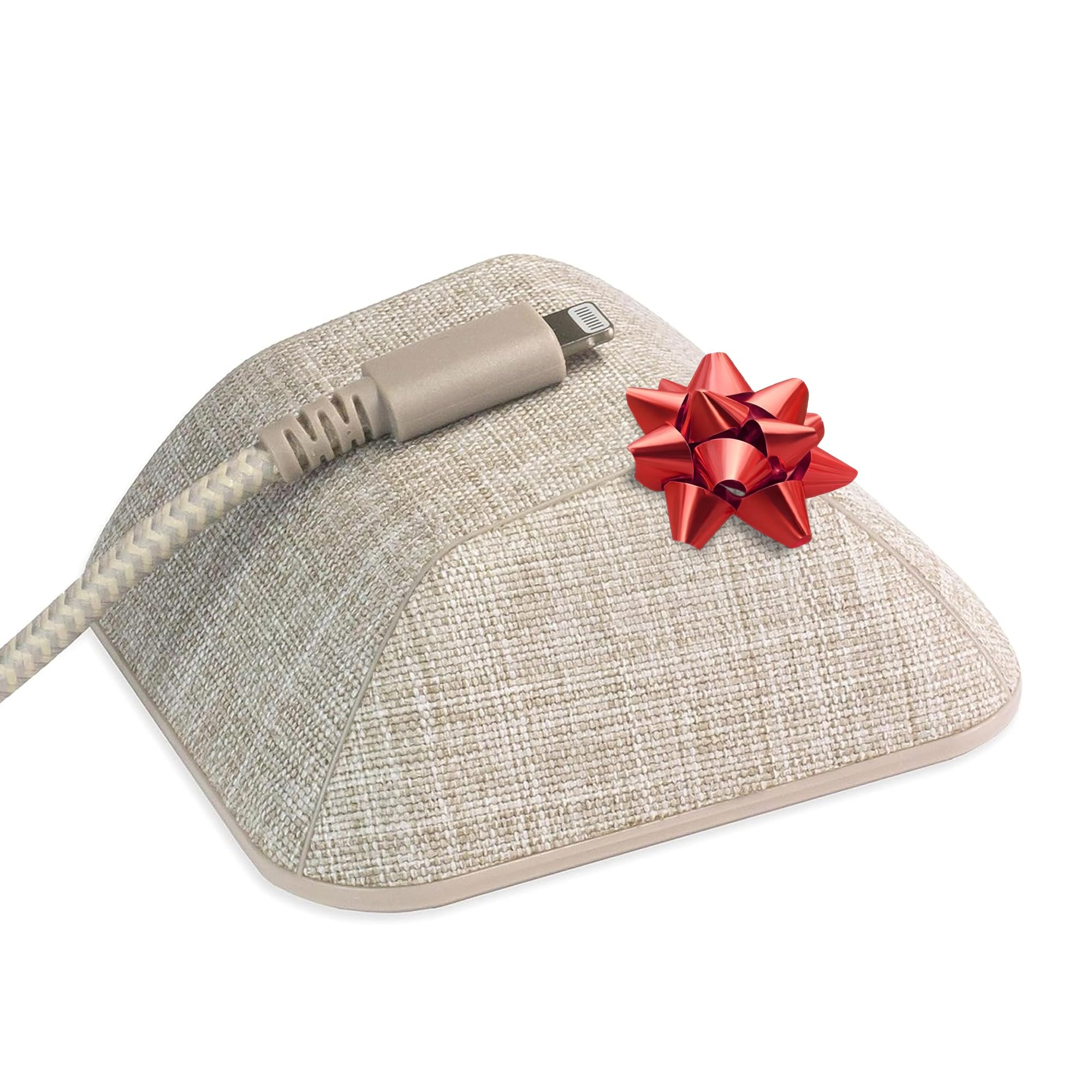 Smartish® Magnetic Cord Holder - Cable Wrangler Organizer with Magnet Clips for Charger Management on Desktop, Nightstand, or Side Table for All Cables, USB-C, Lightning Cables - Lightly Toasted Beige