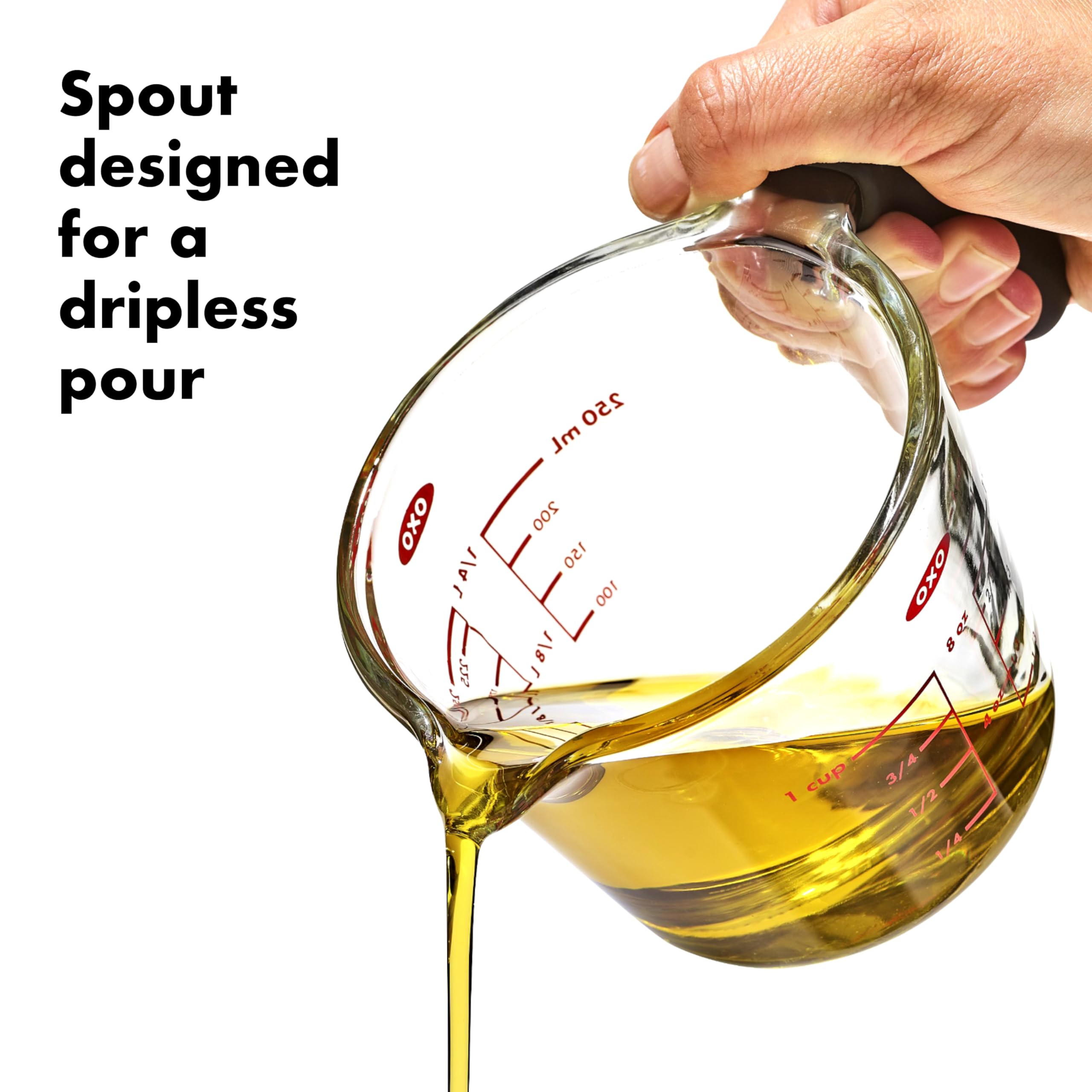 OXO Good Grips 250mL Glass Measuring Cup, 250 milliliters (1 cup) - Image 4