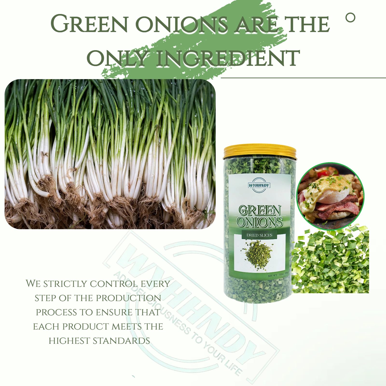 Freeze-Dried Chopped Green Onions, 3.5 oz Jar | Gluten-Free, Fresh Taste | Perfect for Cooking, Salads & Garnish | Gourmet Kitchen Must-Have | Airtight Container for Long-Lasting Flavor|Scallions