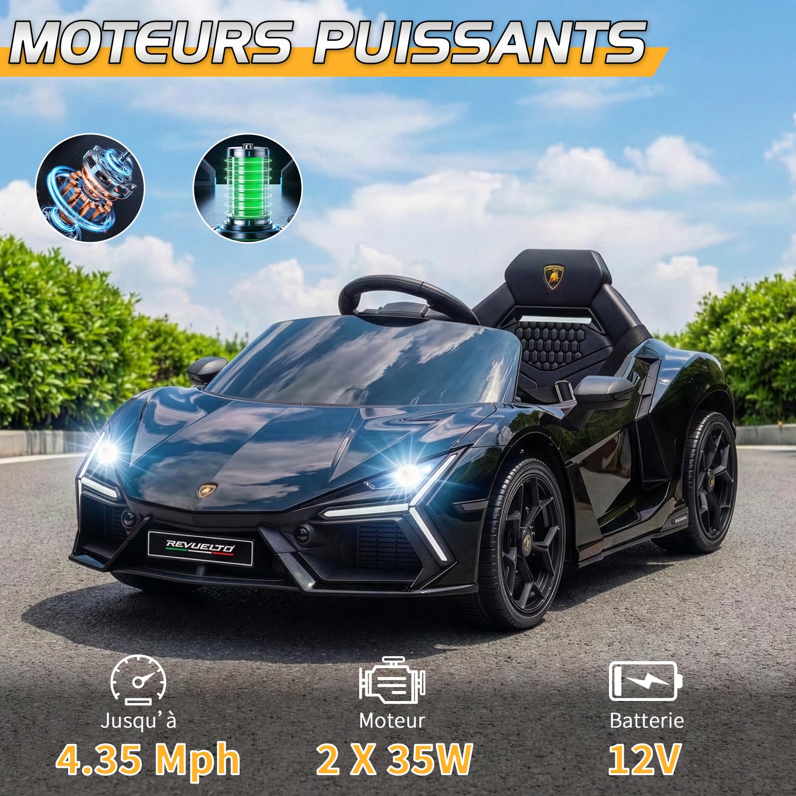 LALAHO Voiture électrique Enfants de Lamborghini 12 V