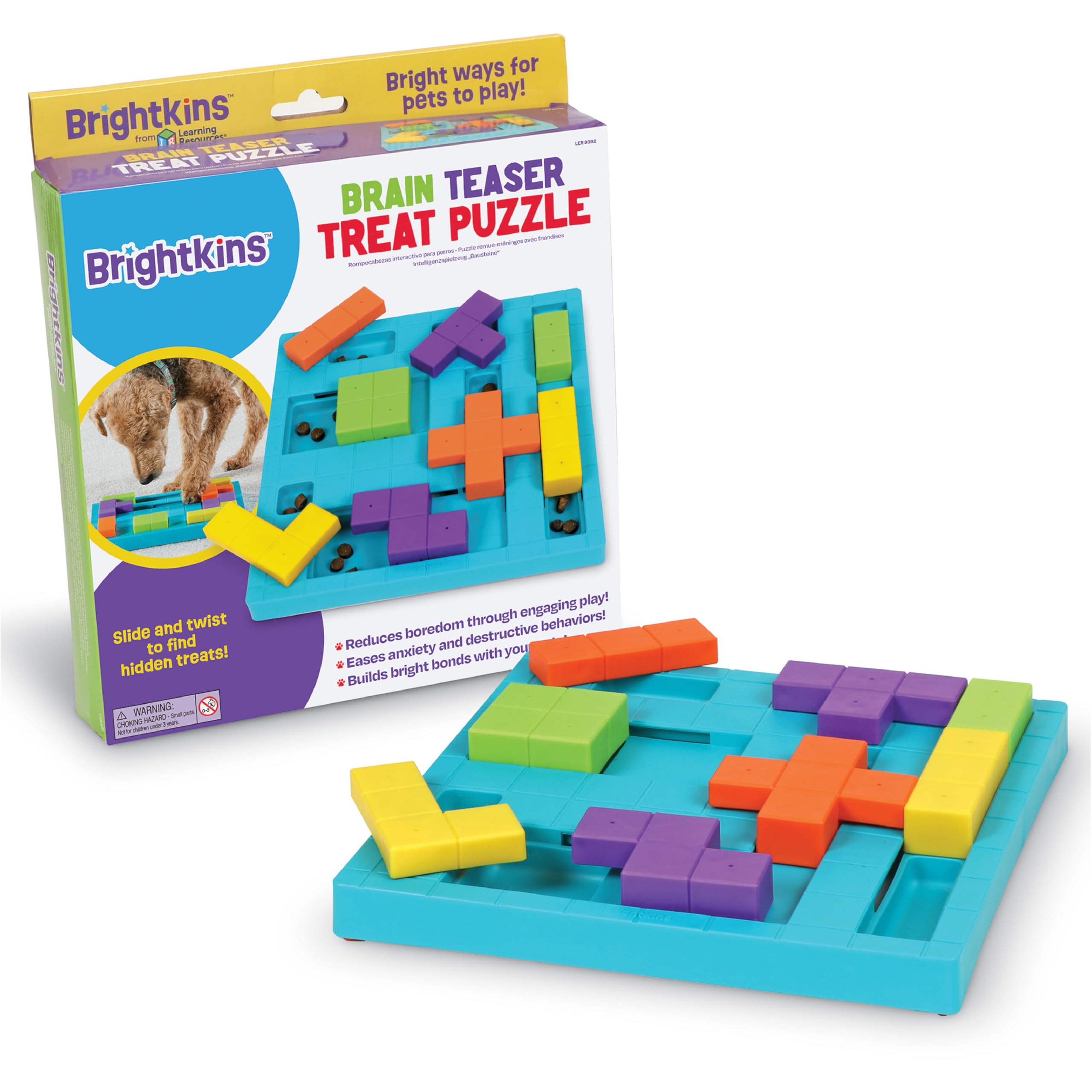 Brightkins Brain Teaser Treat Puzzle - Dog Puzzle Toys, Interactive Dog Toys, Gifts for Dogs
