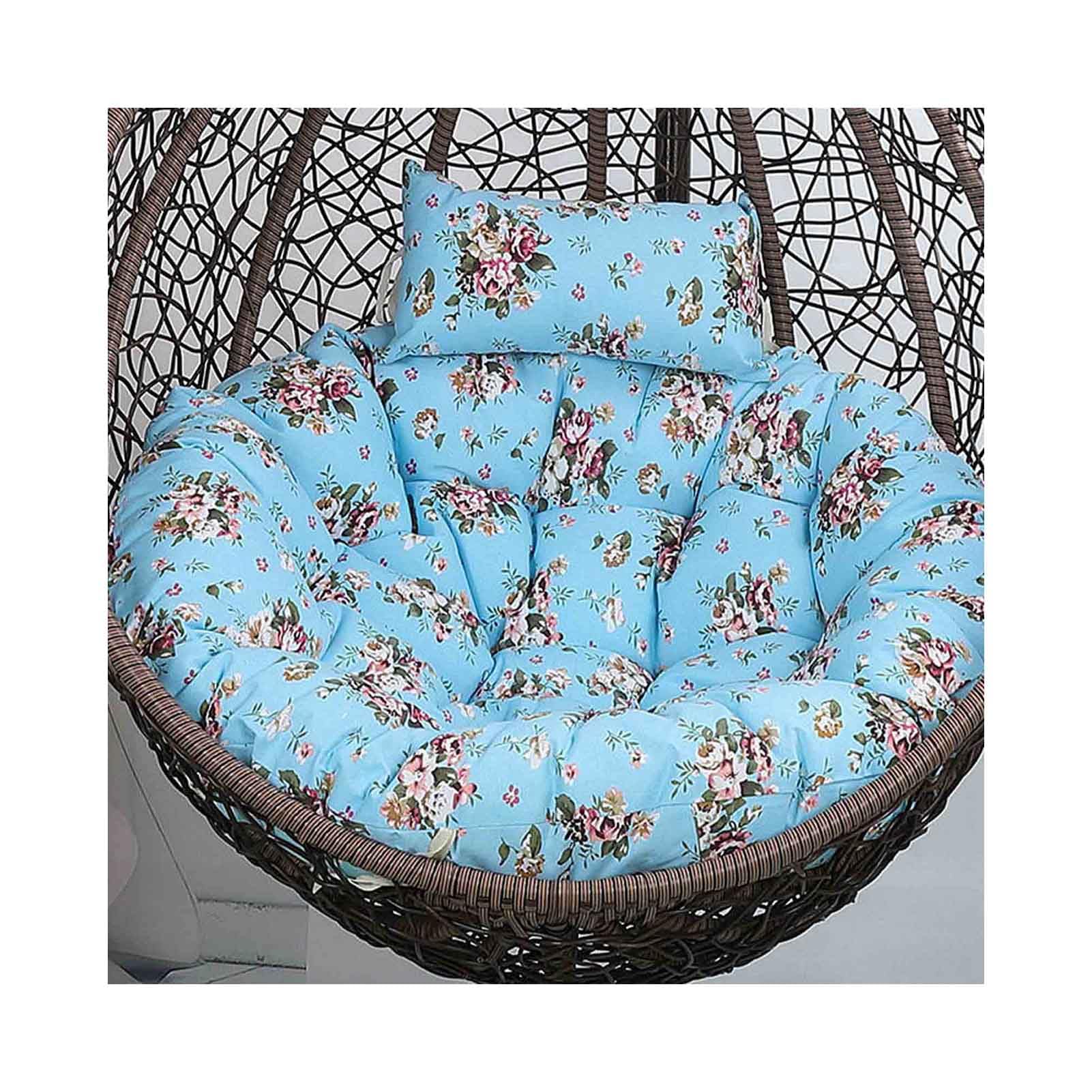 Egg Chair Cushion Replacement Hanging Basket Swing Chair Cushions With Headrest, Outdoor Indoor Thick Large Seat Cushion With Pillow Nest Back (Chair Not Included) (43" diameter,A)