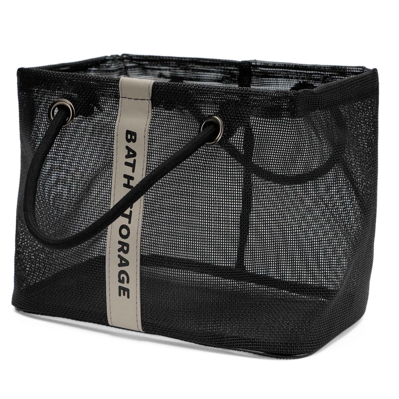 TOPASION Bath Storage Shower Caddy Organizer for Bathroom College Dorm Camp Gym Small Black