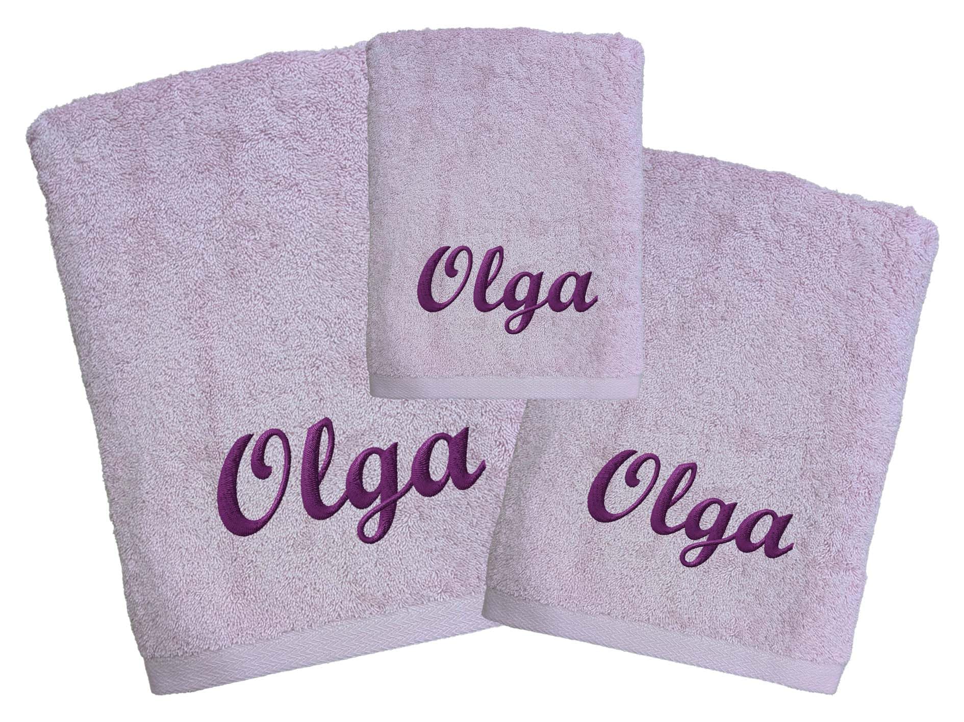 Genérico Juego Toallas Personalizadas Algodón 600gr/m² (Lavanda, Juego Toallas 3P (70x140cm)+(50x100cm.)+(30x50cm.))
