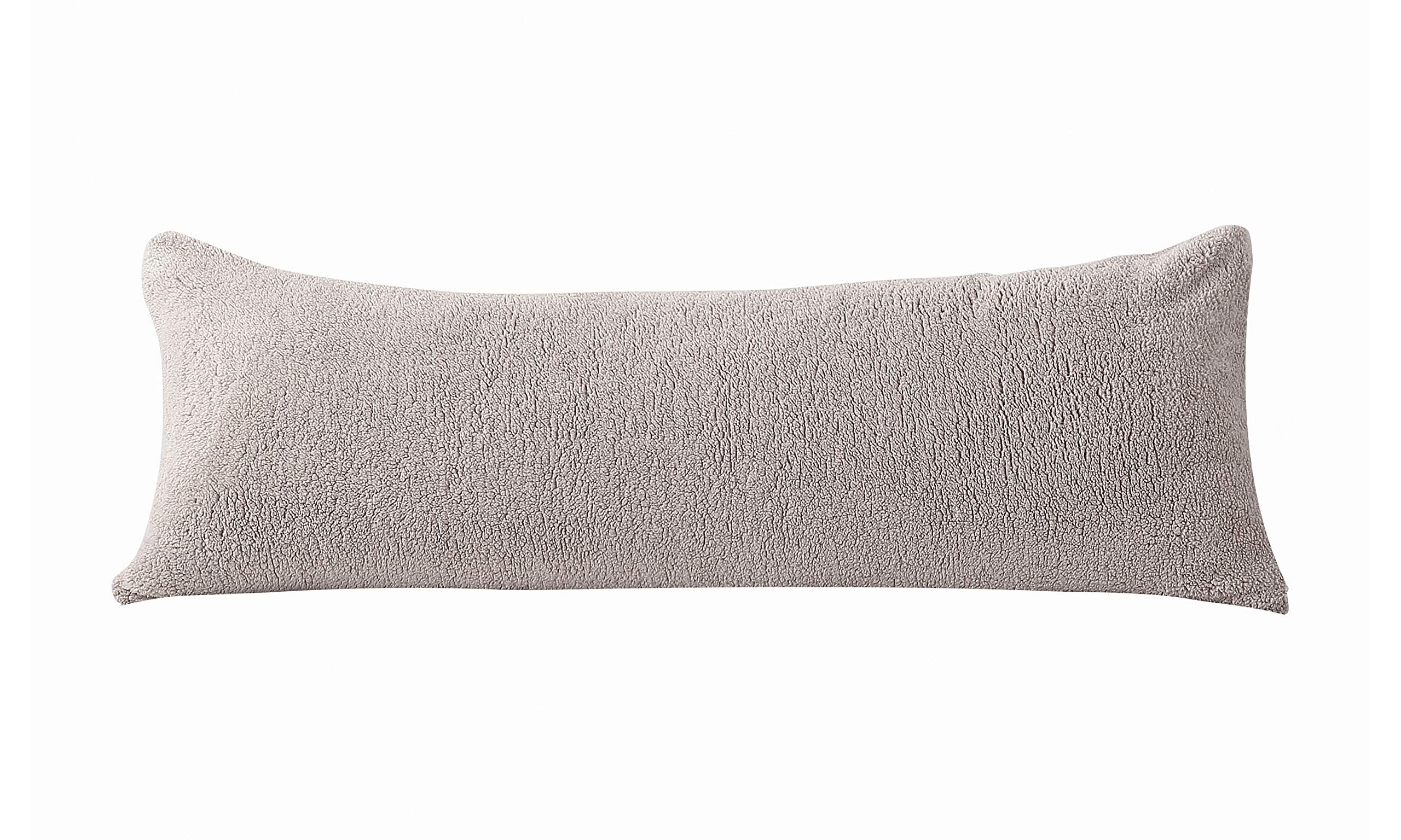Reafort Ultra Soft Sherpa Body Pillow Cover/Case with Zipper Closure 21"x54" (Taupe, 21"X54" Pillow Cover) - Image 2