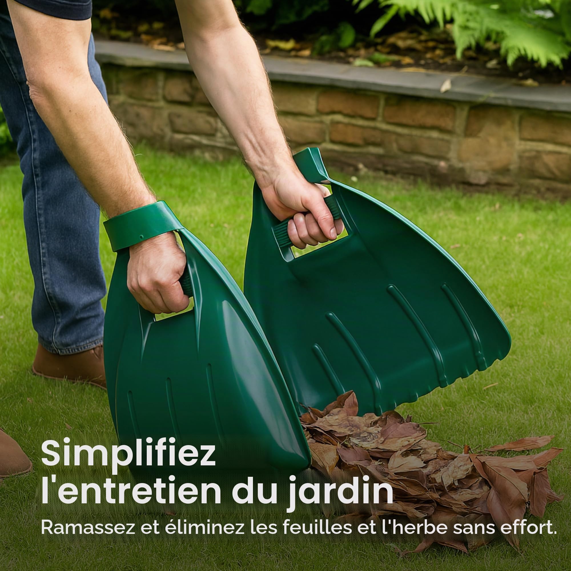 Whitefurze G25LG1 Lot de 2 pelles à Feuilles Vert forêt