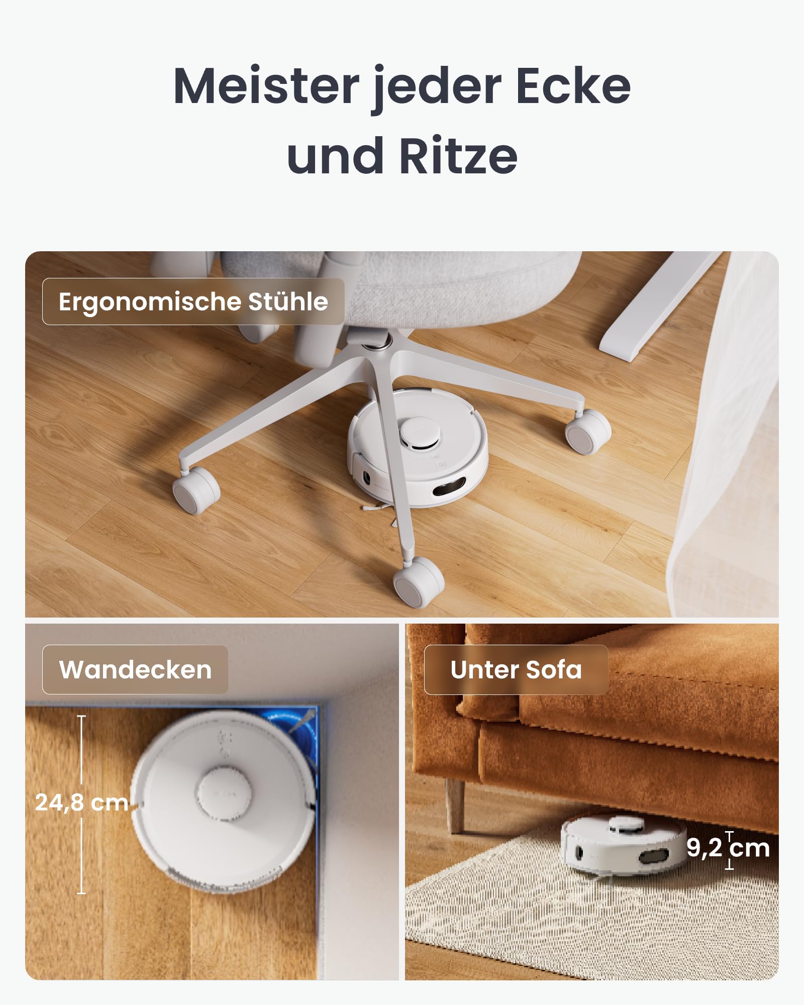 SwitchBot K11+ Saugerroboter mit Mopp, 6000Pa Saugkraft, 90 Tage Staubauffang, Selbstentleerung, LDS Smarte Kartierung, schlankes 3,6" Design, kompatibel mit Apple Home, Alexa, Google Home und Matter