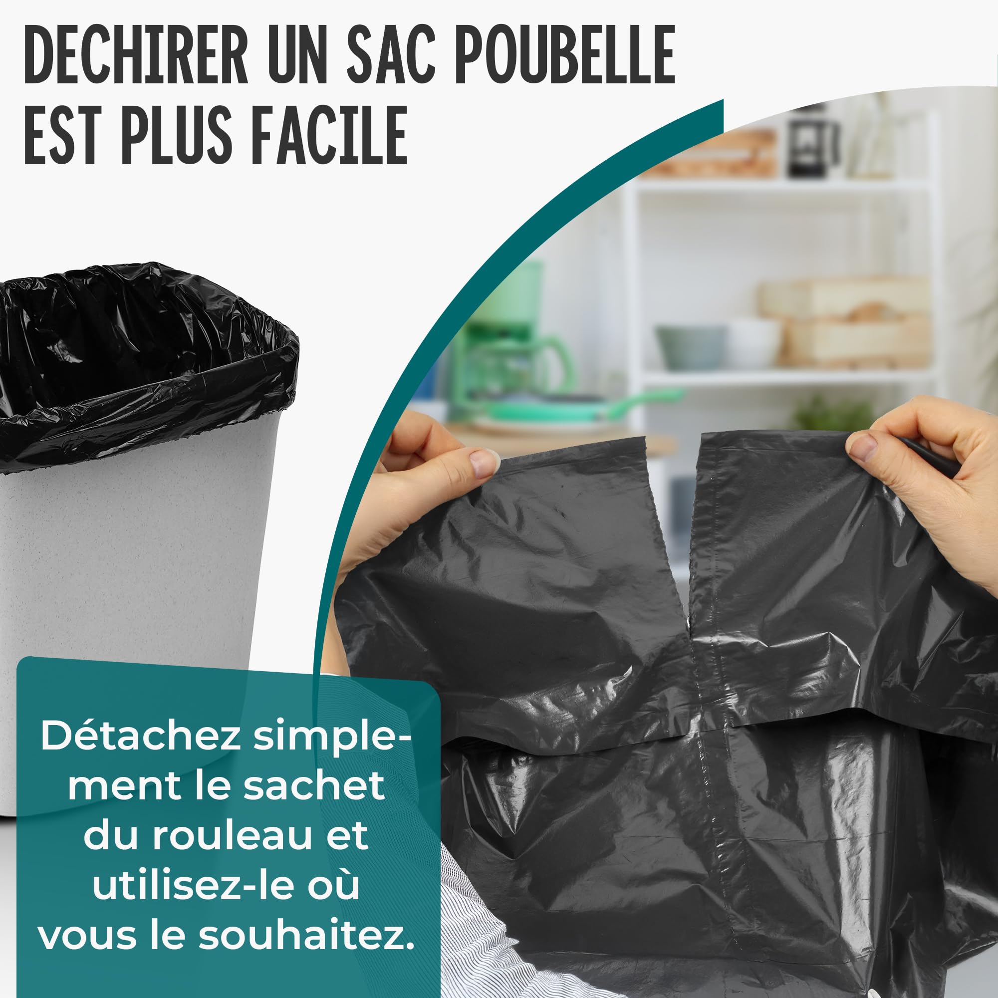 Sacs poubelle 380 l – Extrêmement résistants à la déchirure, extra solides, idéaux pour la maison, le jardin et les entreprises – Rouleau de 10 sacs poubelle pour charges lourdes pour la