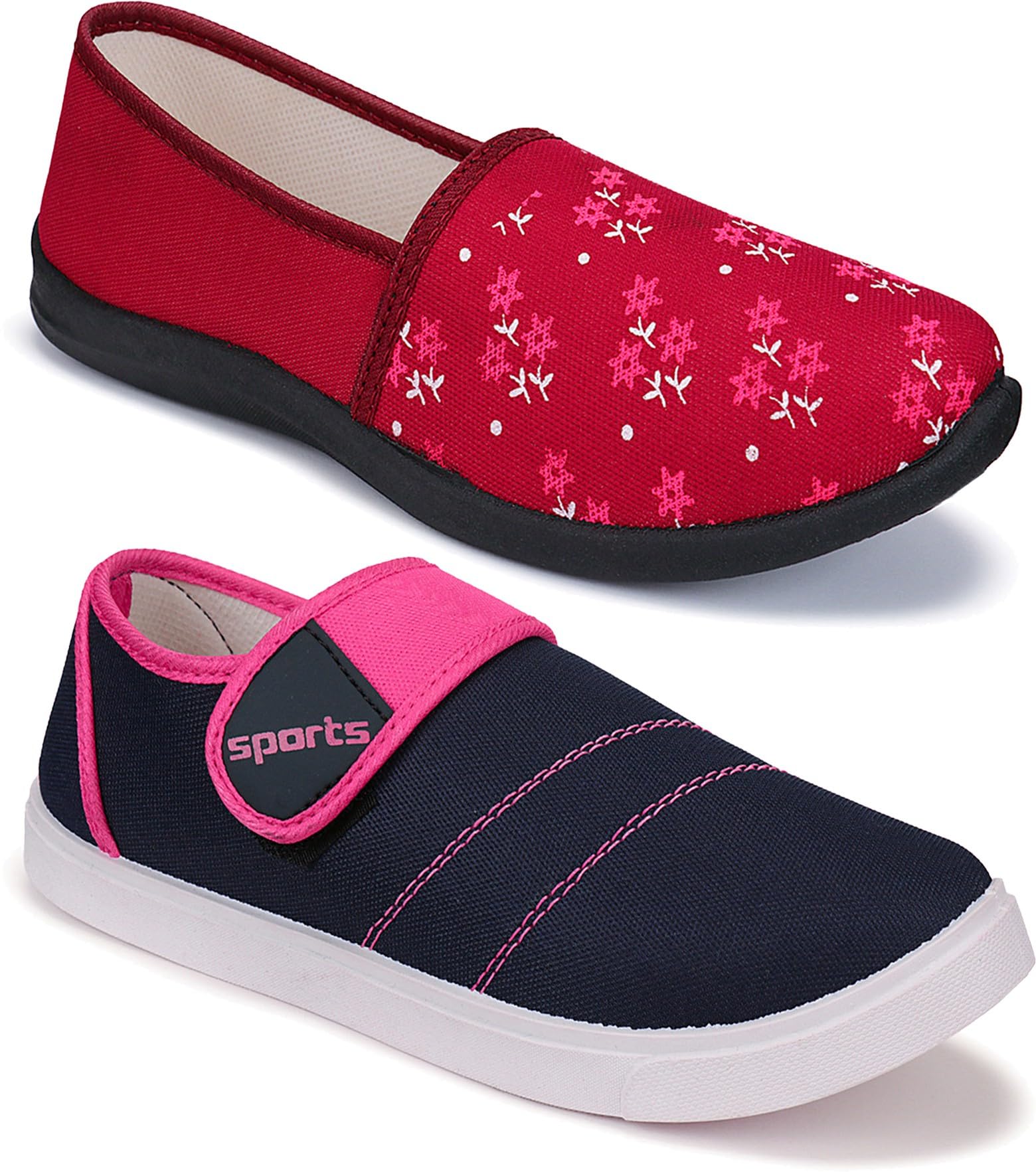 WORLD WEAR FOOTWEAR Soft Comfortable and Breathable Canvas Lace-Ups Sports Walking Shoes for Women (Multicolor, 4) (S19537) (B0CFVR9V2W) Amazon Price History, Amazon Price Tracker