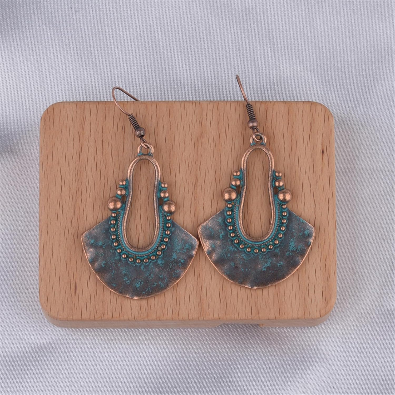 Boho Chic Handmade Hollow Shield Shape with Hammered Drop Earrings for Women Vintage Statement Antique Ethnic Earrings Vintage Gold Silver Plated Hollow Earrings Jewelry Gifts - Image 9