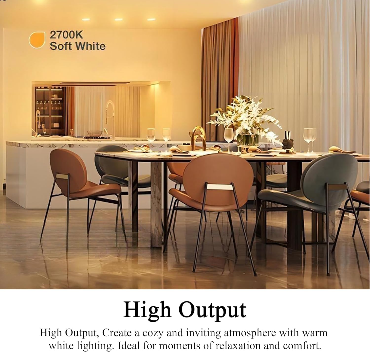 Par30 Long Neck Halogen Flood Light Bulbs 60W 120V 2700K Warm White Dimmable High Brightness, E26 Base, Great for Accent Lighting, Tracking, Recessed Bulb 6pcs