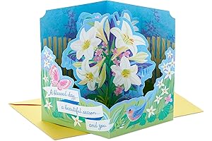 Hallmark Paper Wonder Displayable Pop Up Easter Card - Lilies