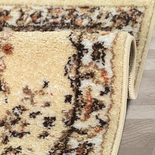 Miniatura 7 de Antep Rugs Alfombra oriental de 2 x 3 con medallón tradicional para interiores (beige crema, 2 pies x 3 pies)