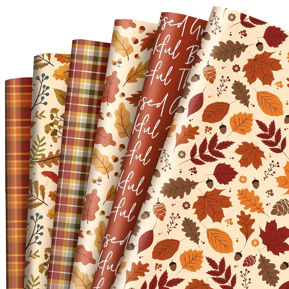 amazon-com-anydesign-12-sheet-fall-wrapping-paper-autumn-maple-leaves-pumpkin-gift-wrap-paper-bulk-brown-plaids-thankful-art-paper-for-thanksgiving-diy-crafts-gift-packing-19-7-x-27-6-inch-folded-flat for Printable Gift Wrapping Paper Free Amazon.com: AnyDesign 12 Sheet Fall Wrapping Paper Autumn Maple Leaves Pumpkin Gift Wrap Paper BUlk Brown Plaids Thankful Art Paper for Thanksgiving DIY Crafts Gift Packing, 19.7 x 27.6 Inch, Folded Flat : for Printable Gift Wrapping Paper Free