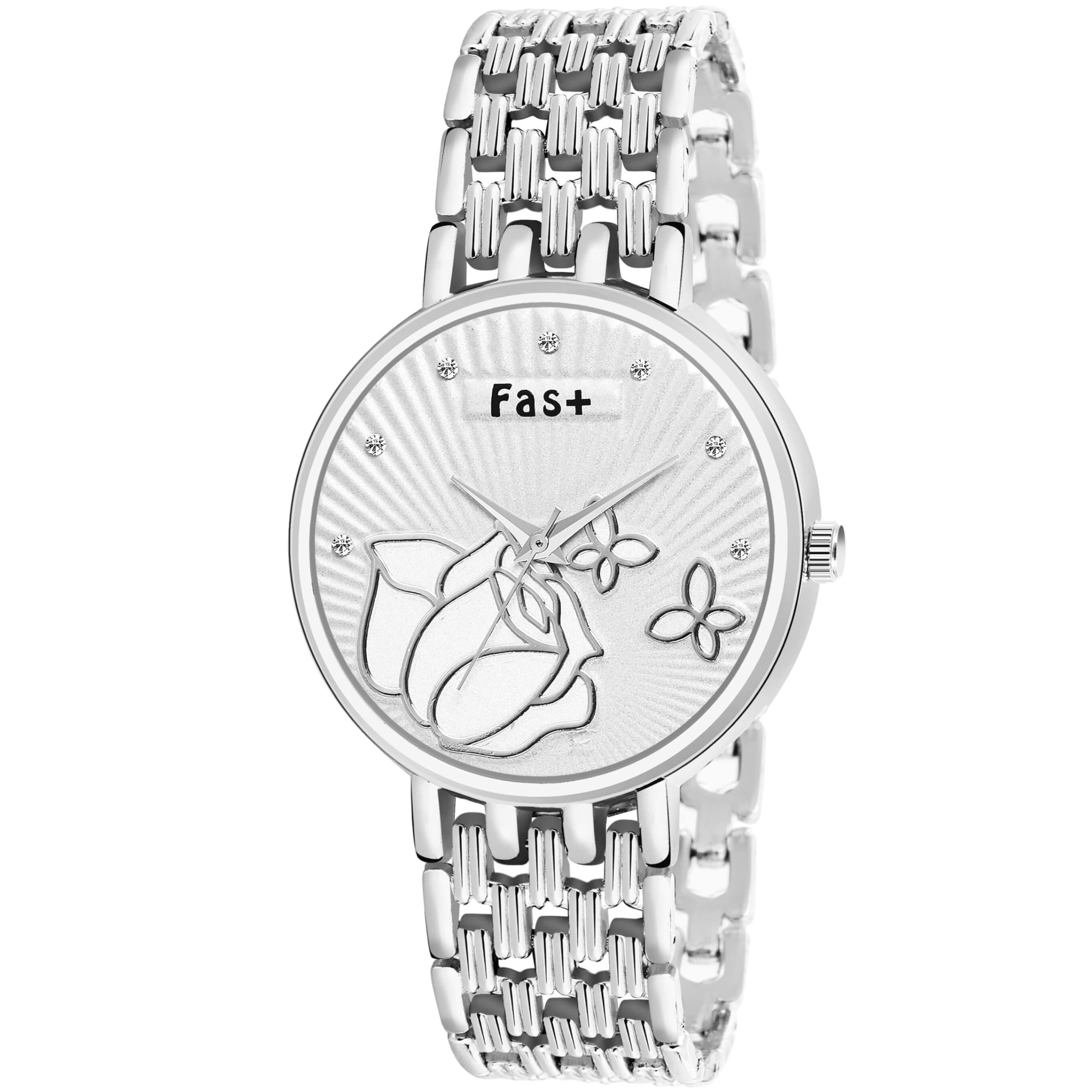 Fas + Rose Analog Dial Wrist Hand Watches for Women and Girls Watch - 5/405 (Chrome Plated) (B0CVVPM7QB) Amazon Price History, Amazon Price Tracker