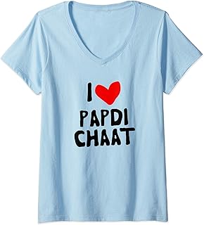 Sponsored Ad - Womens I Love Papdi Chaat V-Neck T-Shirt