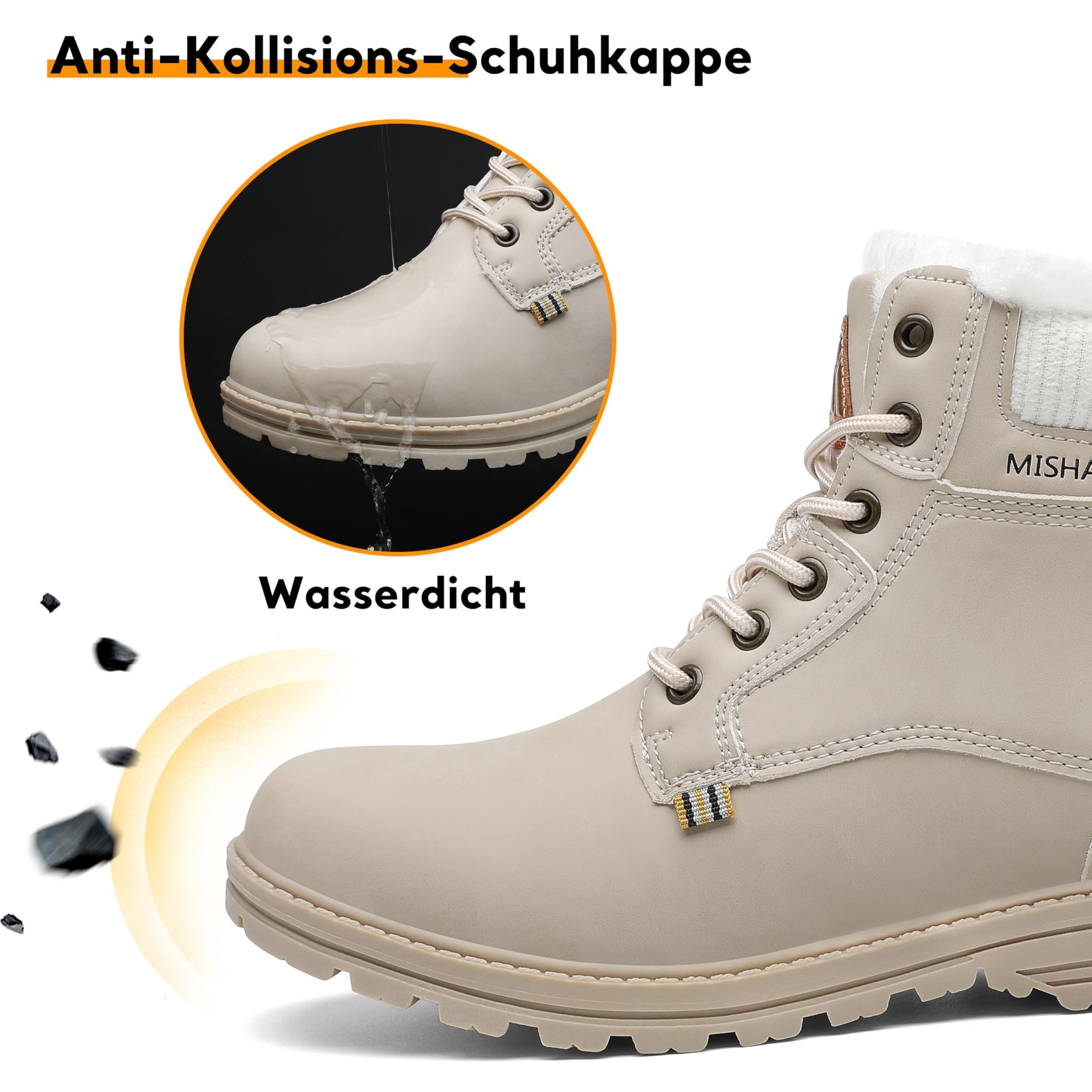 Mishansha Uomo Scarpe Invernali Donna Stivali da Neve Calda Impermeabili Outdoor Sneakers da Trekking Taglia 36-48 EU