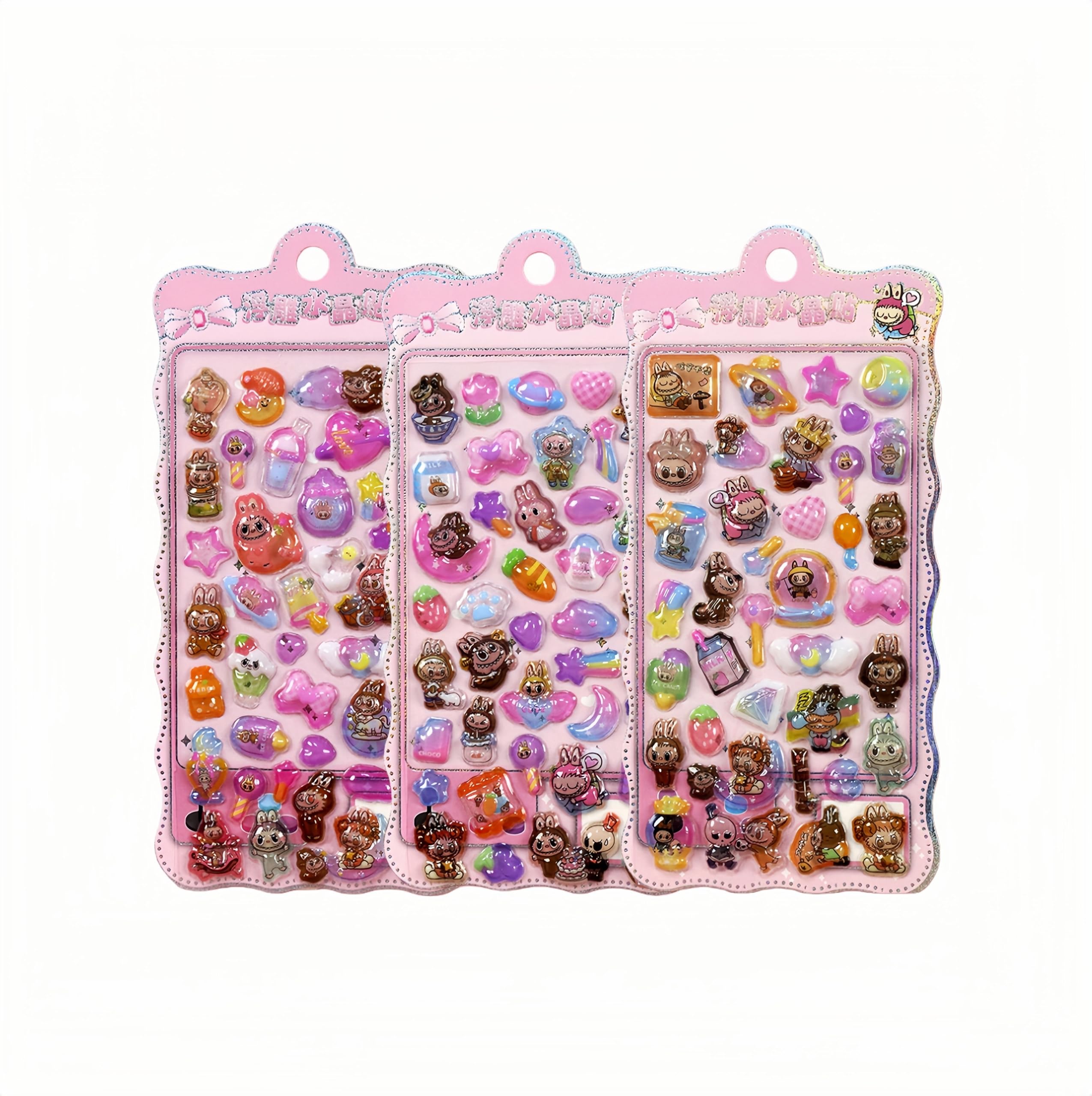 Amazon.co.jp: 3D レリーフステッカー 3枚セット 水晶バブル風 ギフト