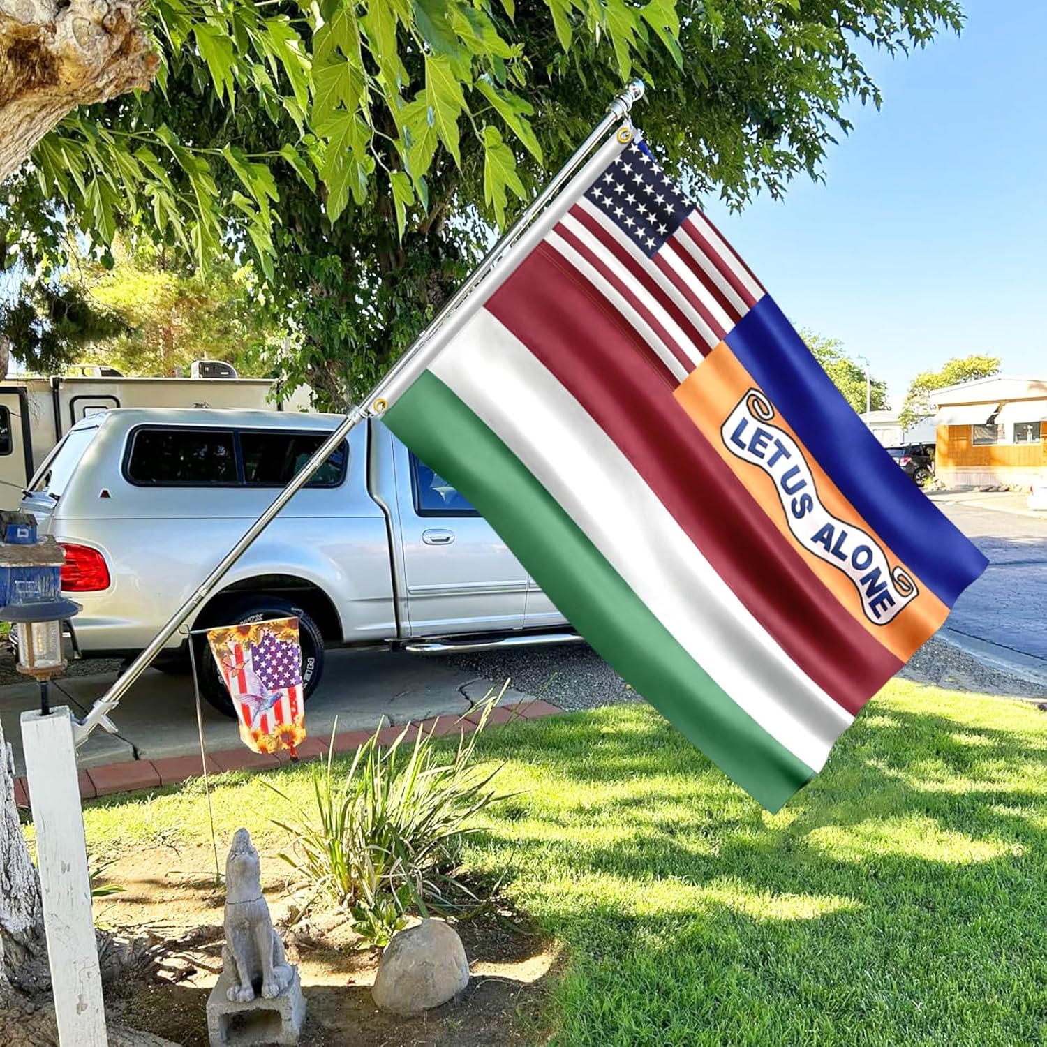 Bradford Florida Flag LET US ALONE Original Florida Flags 3x5 ft, Embroidered First Governor FL LET US ALONE State Flags with 2 Brass Grommets Heavy Duty for Outside