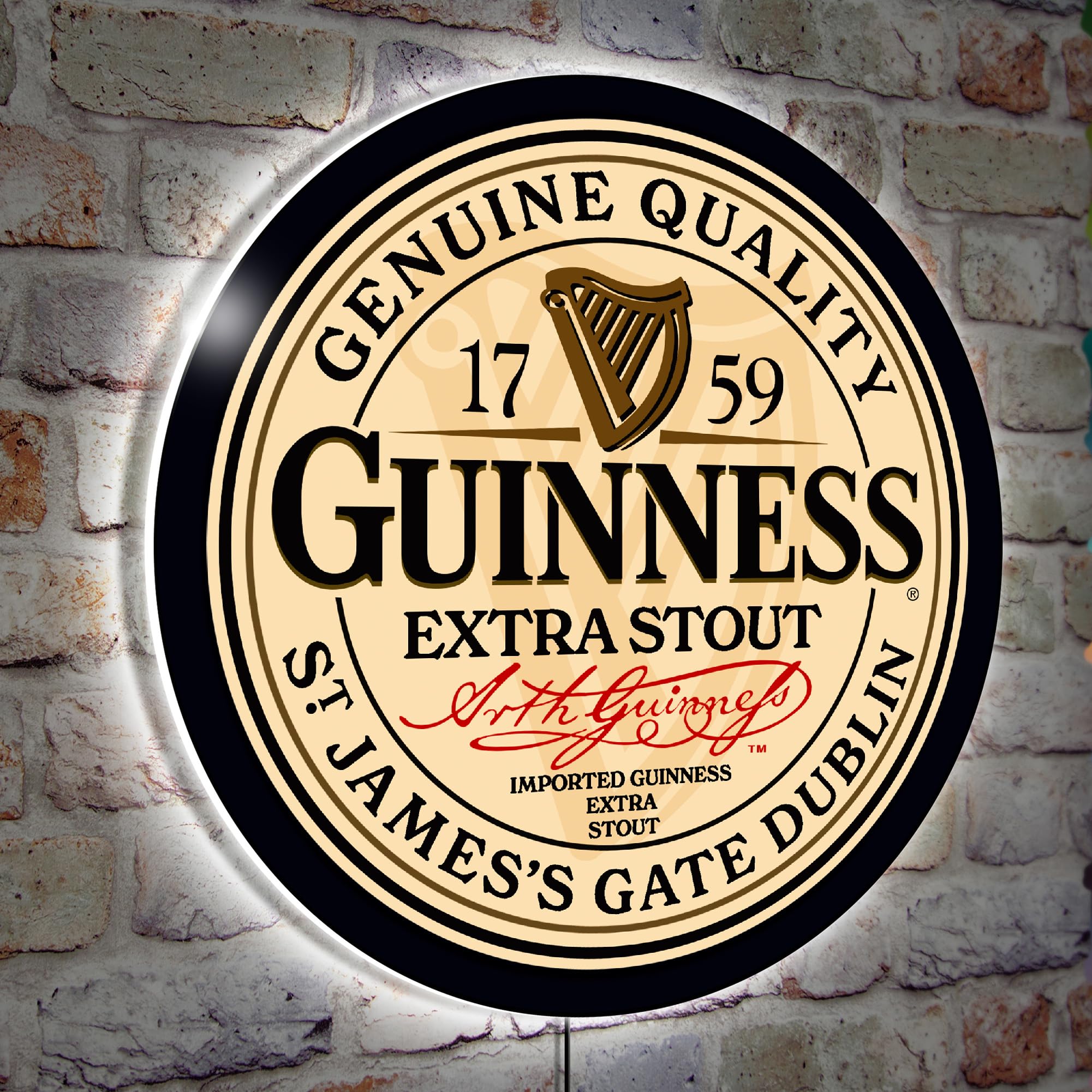 Guinness Beer Indoor LED Sign, Light Up Bar Signs, Ultra-Thin LED