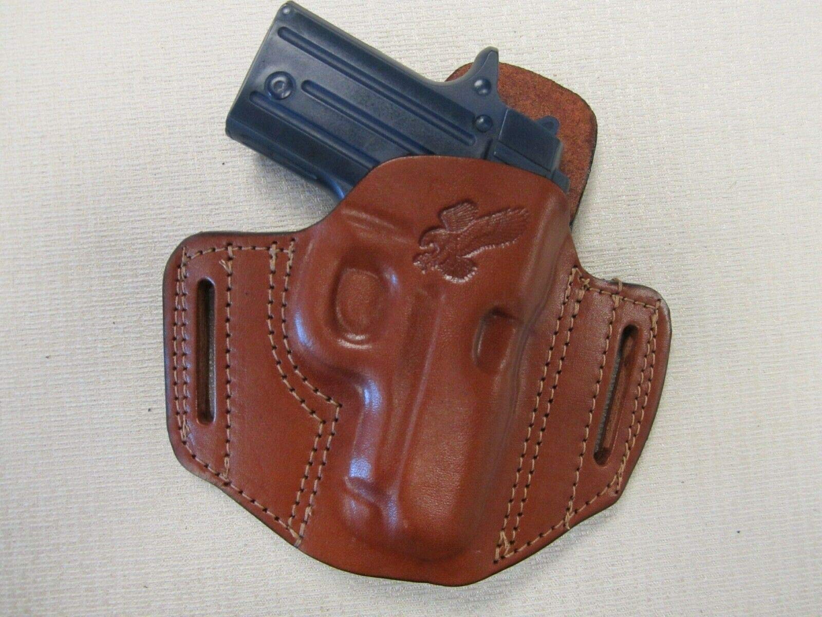 Fits Sig P238 Formed Brown Leather OWB 2 Slot Pancake Holster Right Hand
